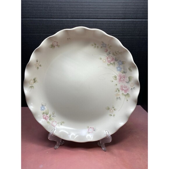 Pfaltzgraff Tea Rose Round Scalloped Dish Serving Platter 12" Vintage USA Dish - Picture 1 of 11
